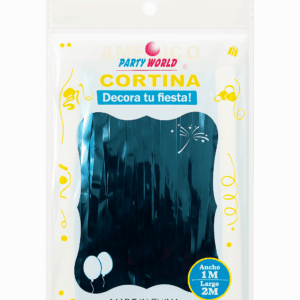 Cortina Decorativa Metálica Color Azul Oscuro
