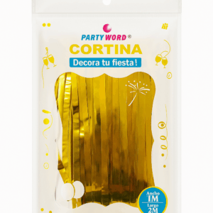 Cortina Decorativa Metálica Dorada