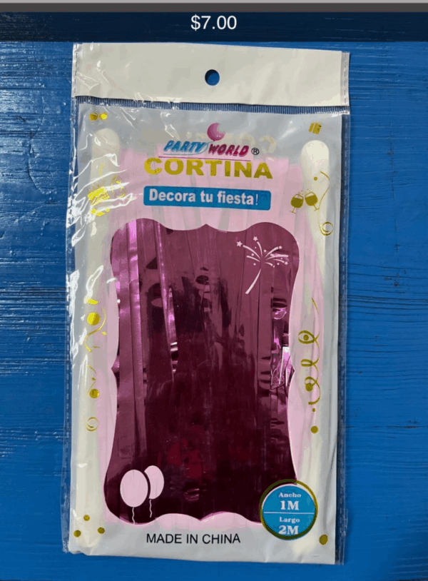 Cortina Decorativa Metálica Magenta - Imagen 2