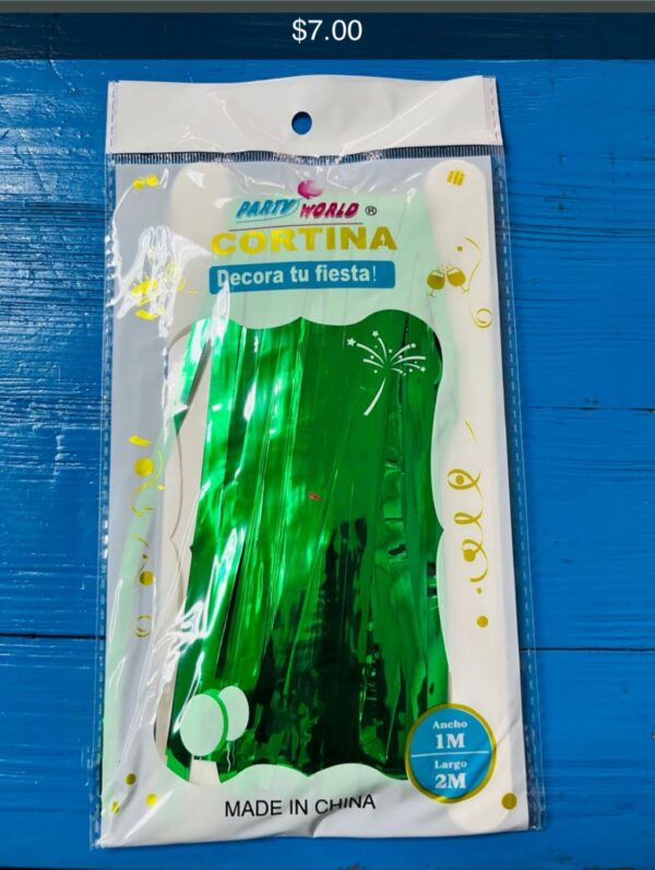 Cortina Decorativa Metálica Verde - Imagen 2