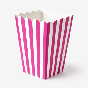 Palomera de cartón magenta y blanca – Pack de 6 pzas (4.7 × 3.2 × 13 cm)