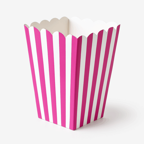 Palomera de cartón magenta y blanca – Pack de 6 pzas (4.7 × 3.2 × 13 cm)