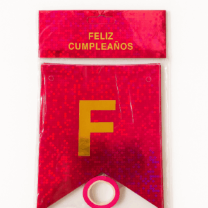 Guirnalda “Feliz Cumpleaños” Holográfica Magenta