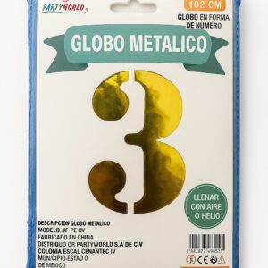 Globo Metálico Dorado Nº 3 (102 cm)