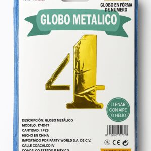 Globo Metálico Dorado Nº 4 (102 cm)