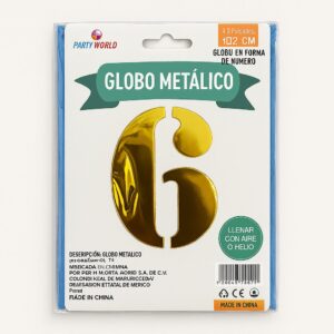 Globo Metálico Dorado Nº 6 (102 cm)