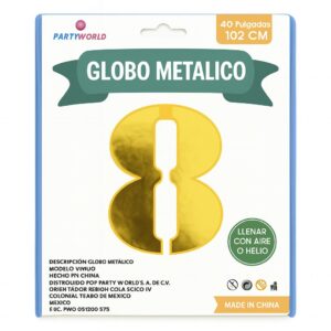 Globo Metálico Dorado Nº 8 (102 cm)