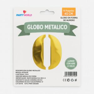 Globo Metálico Dorado Nº 0 (40 cm)