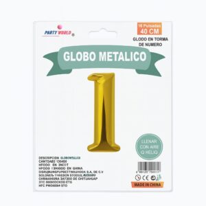 Globo Metálico Dorado Nº 1 (40 cm)