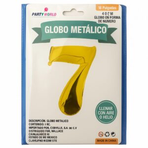 Globo Metálico Dorado Nº 7 (40 cm)
