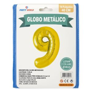 Globo Metálico Dorado Nº 9 (40 cm)