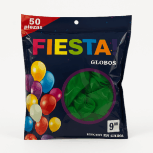 Globos Fiesta 9″ Verde (50 pzas)
