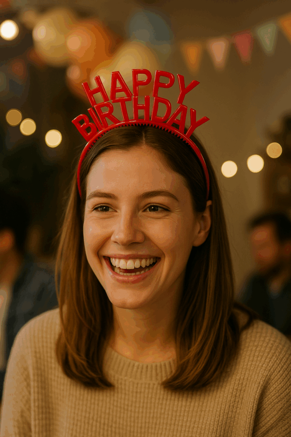 Diadema Happy Birthday Plástica Roja - Imagen 3