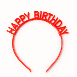 Diadema Happy Birthday Plástica Roja