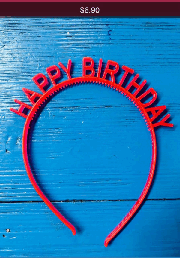 Diadema Happy Birthday Plástica Roja - Imagen 2