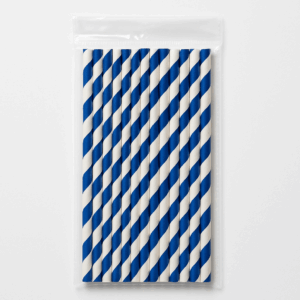 Popotes de Papel Azul y Blanco – 13 piezas