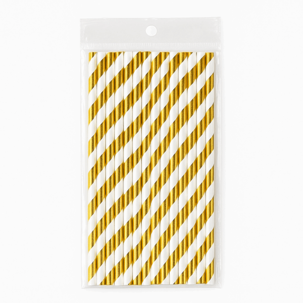 Popotes de Papel Dorados y Blancos – 13 piezas