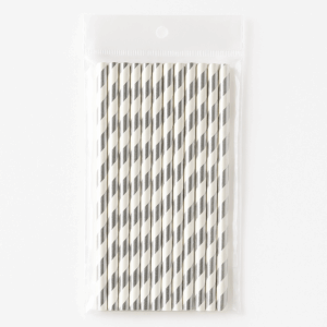Popotes de Papel Plateados y Blancos – 13 piezas